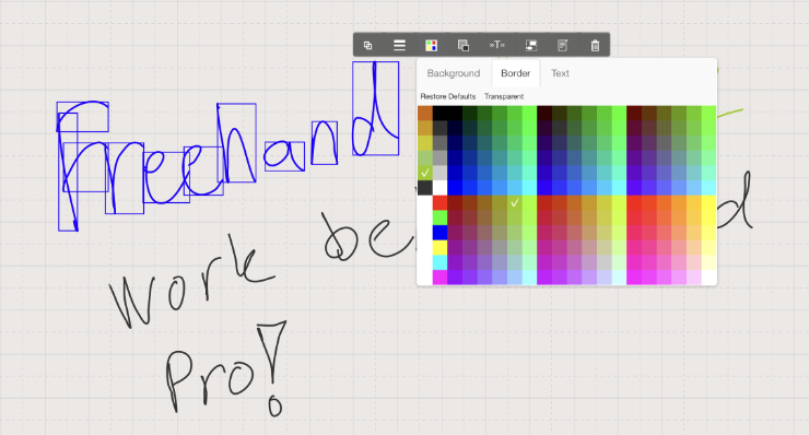 Smooth freehand drawing on iPad Pro and new color selection