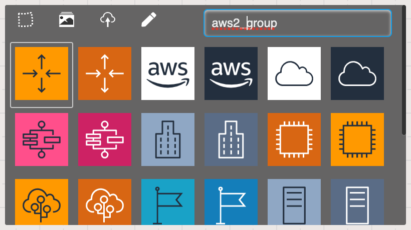 Search AWS group shapes on Sketchboad