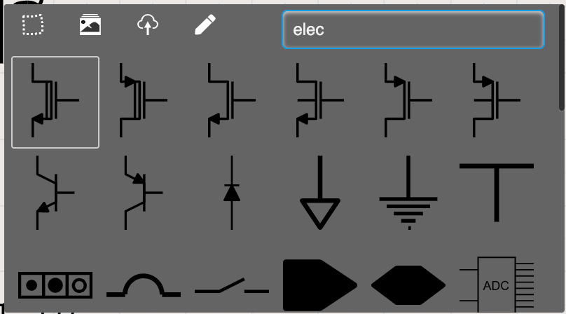 Search electronic symbols in Sketchboard