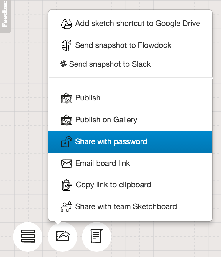 Share private personal or team board with a password