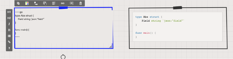 Example go language syntax highlight with markdown formatting