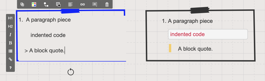 Example of markdown formatting