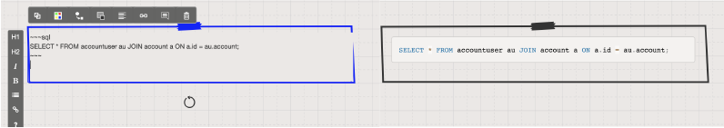 Example SQL language syntax highlight with markdown formatting