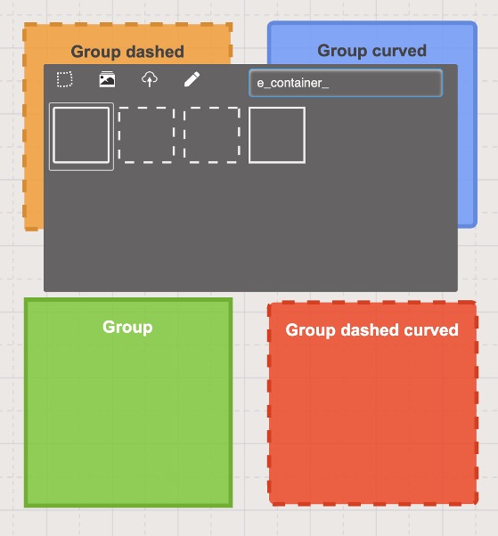 Container shapes on Sketchboard's online whiteboard