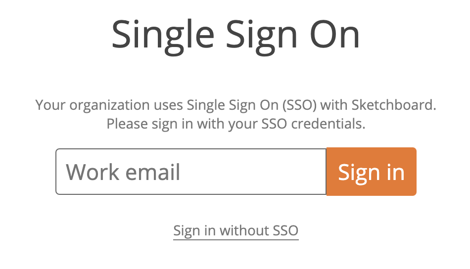 Sign in with SSO page