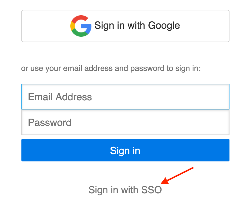 Sign in with SSO link